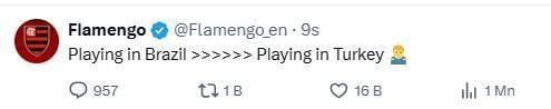 Görenler tepki gösterdi! Flamengo'dan Beşiktaş'a transfer göndermesi