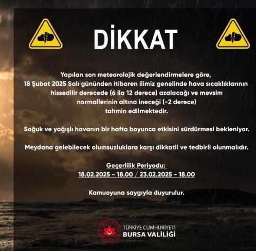 Bursa okullar tatil mi SON DAKİKA? 20 Şubat Perşembe Bursa okul yok mu (Bursa Valiliği Açıklaması – KAR TATİLİ)?