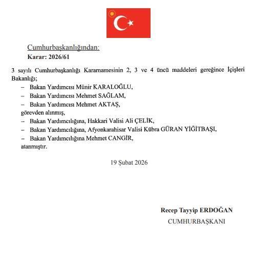 Hangi bakan yardımcıları görevden alındı, yerlerine kim atandı? Adalet Bakanlığı ve İçişleri Bakanlığı bakan yardımcıları neden görevden alındı?