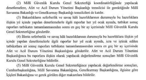 Cumhurbaşkanı Erdoğan, 'Seferberlik ve Savaş Hâli Yönetmeliği'ni yayımladı