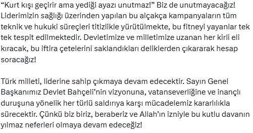 MHP lideri Bahçeli'nin sağlık durumuyla ilgili yeni açıklama
