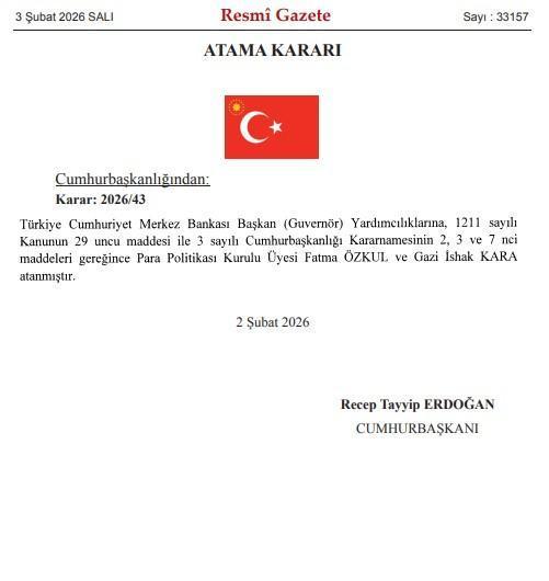 Merkez Bankası Başkanı Yardımcılığı'na iki yeni isim