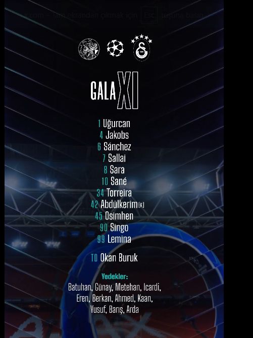 Yunus Akgün neden yok, Ajax Galatasaray maçında Yunus Akgün sakat mı, cezalı mı, yedek mi?