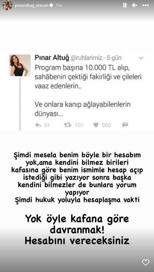 Pınar Altuğ, adına açılmış sahte hesap hakkında harekete geçti: Hesap vereceksiniz