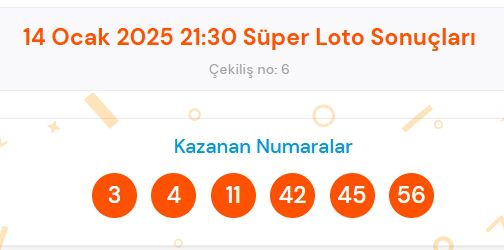 Süper Loto sonuçları açıklandı! 14 Ocak Süper Loto kazanan numaralar neler? Süper Loto sonuçlarına ne zaman, nereden bakılır?