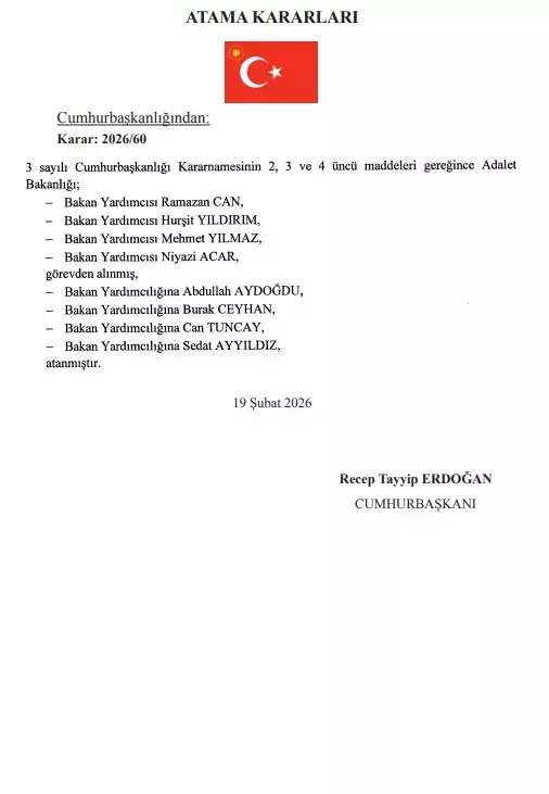 Gece yarısı çok sayıda atama! İki bakanlıkta 7 bakan yardımcısı değişti