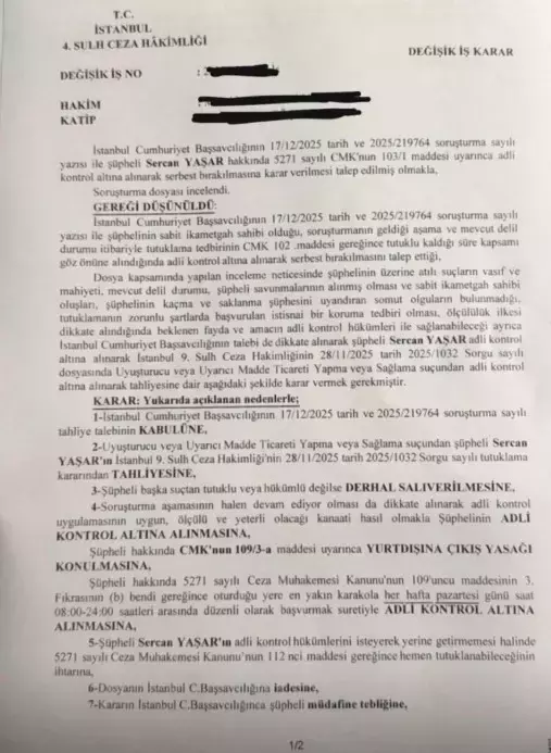 Sercan Yaşar, itirafçı olduğu iddialarını yalanladı