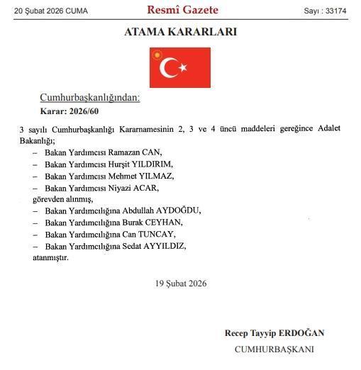 Hangi bakan yardımcıları görevden alındı, yerlerine kim atandı? Adalet Bakanlığı ve İçişleri Bakanlığı bakan yardımcıları neden görevden alındı?