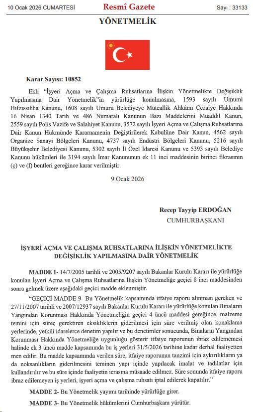 5 ay süre verildi! Yapmayanın iş yeri ruhsatı iptal edilecekGÜ