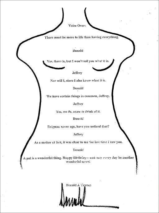 Trump'ın inkar ettiği Epstein mektubu ortaya çıktı: Eliyle kadın silueti çizmiş