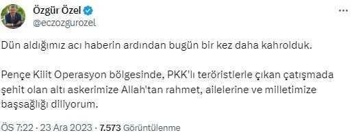 Kuzey Irak şehitleri için siyasilerden taziye mesajları