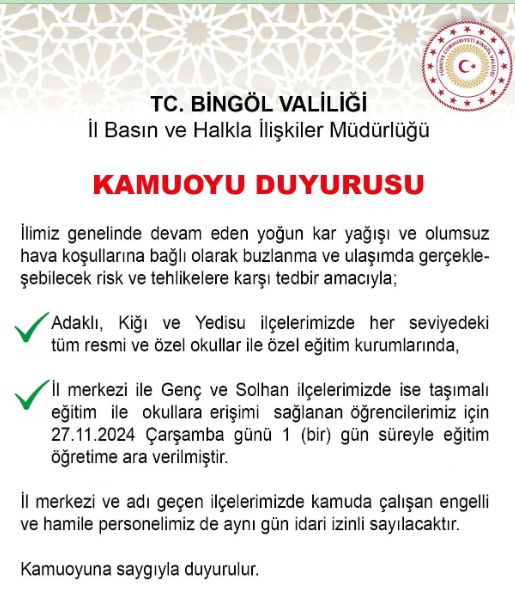 Bugün okullar tatil mi, okul yok mu SON DAKİKA!