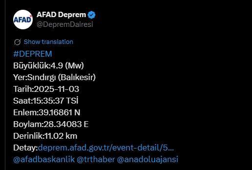 İzmir depremi oldu 3 Kasım Pazartesi?