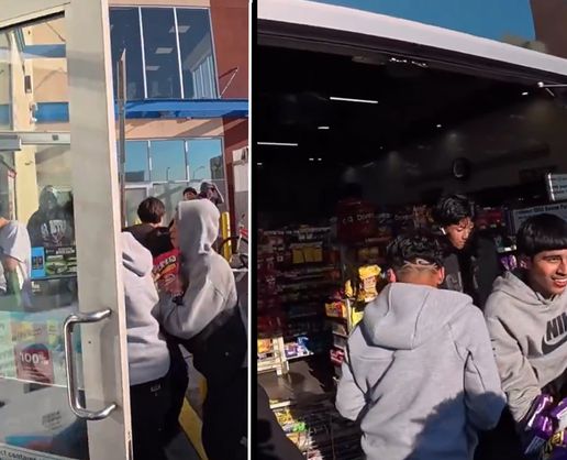 >Sosyal medya üzerinden organize olan bisikletli gençler, marketi yağmaladı