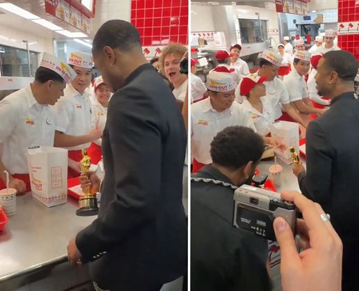 >Oscar'ı kazandı, kutlamayı burgercide yaptı