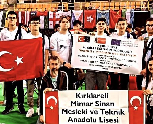 >Kırklareli Mimar Sinan Mesleki ve Teknik Anadolu Lisesi öğrencileri dünya şampiyonu oldu