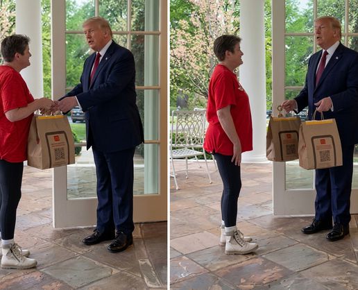 >Trump’ın kapısına giden kurye neye uğradığını şaşırdı! Diyalogları dikkat çekti