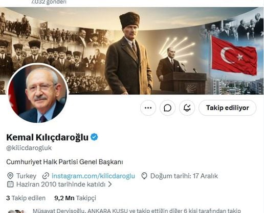 >Kılıçdaroğlu, sanal medyadaki unvanını güncelledi
