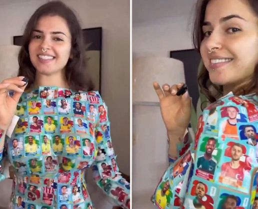 >Kıyafet giymeden tüm vücudunu Dünya Kupası'nda oynayacak yıldızların fotoğraflarıyla kapladı