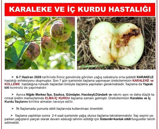 >Üreticilere karaleke ve iç kurdu uyarısı