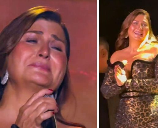 >Sibel Can, sahnede Ahmet Kaya'nın şarkısını söylerken gözyaşlarına boğuldu