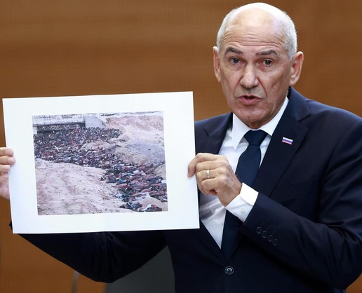 Slovenya Başbakanı Jansa'dan parlamentoda büyük fiyasko: Gazze fotoğrafını Sudan diye gösterdi