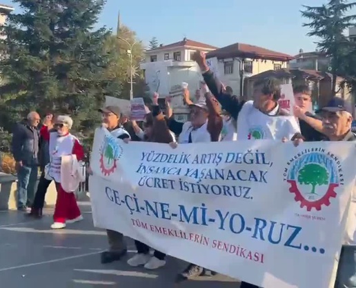 Emekliler Bozüyük'te yürüdü, sendika sermayeye kaynak aktarıldığını söyledi