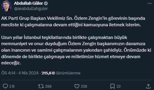 AK Parti'de Özlem Zengin iddialarına yalanlama: Görevinin başında