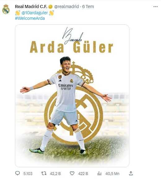 Dünyanın konuştuğu rekor! Arda Güler, Real Madrid'e tarihinde ilki yaşattı