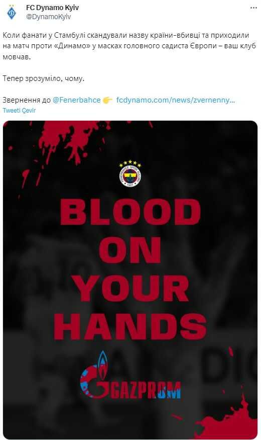 Dinamo Kiev'den Rusya'ya giden Fenerbahçe'ye skandal suçlama: Terörizmin kanlı parasını kabul ettiniz