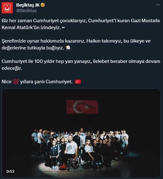 Tüyler diken diken! İşte spor camiasından Cumhuriyet Bayramı mesajları