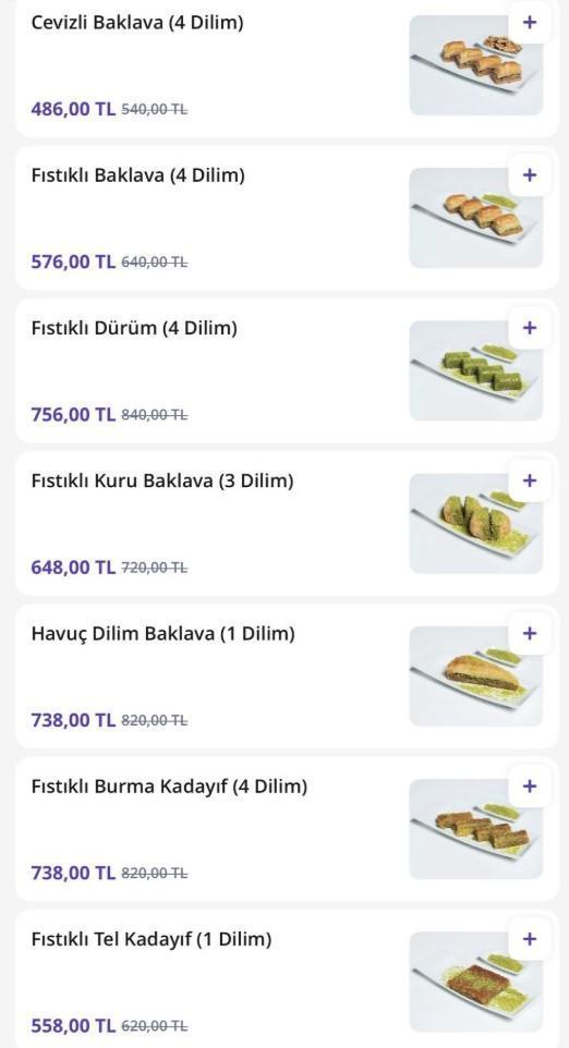 1 dilim baklavanın fiyatı, pes dedirtti