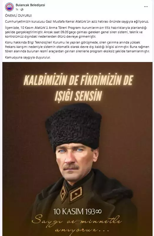 Giresun'un Bulancak ilçesinde siren çalmadı! Belediye tepkiler sonrası açıklama yaptı