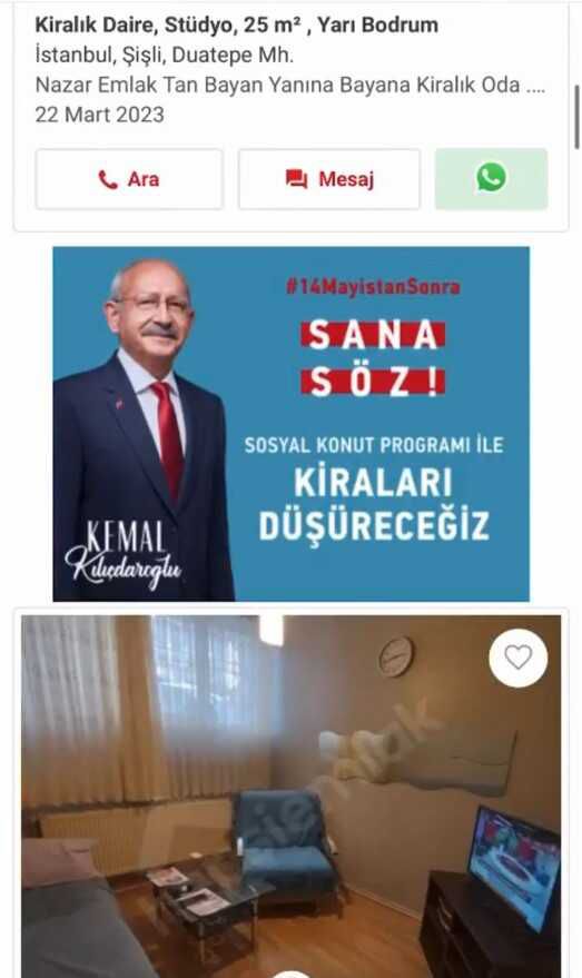 CHP'nin hedeflemeli 'Kiraları Düşüreceğiz' reklamı sosyal medyanın gündemine oturdu