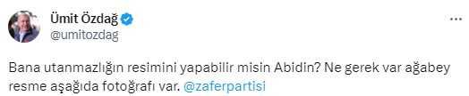 'Seçimi helalinden kazanmış 15 vekilimiz var' diyen Babacan'a Özdağ'dan zehir zemberek tepki: Bana utanmazlığın resmini yapabilir misin Abidin?