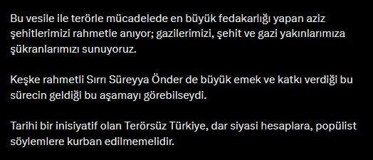 Cevdet Yılmaz'dan PKK'nın fesih kararı sonrası uyarı: Provokasyonlara karşı kararlı hareket edilmeli