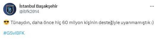 Galatasaray maçı öncesi Başakşehir'den imalı paylaşım: Daha önce hiç 60 milyonun desteğiyle uyanmamıştık