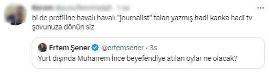 Ertem Şener'den sosyal medyayı karıştıran Muharram ince sorusu: Beyefendiye atılan oylar ne olacak?