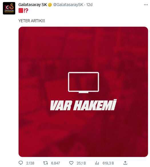 Fenerbahçe'den sonra Galatasaray da devre arası paylaşım yaptı: Yeter artık