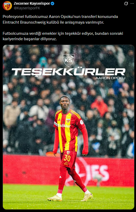 Galatasaray maçında kendi kalesine gol atan futbolcuyu 2. Lig'e gönderdiler