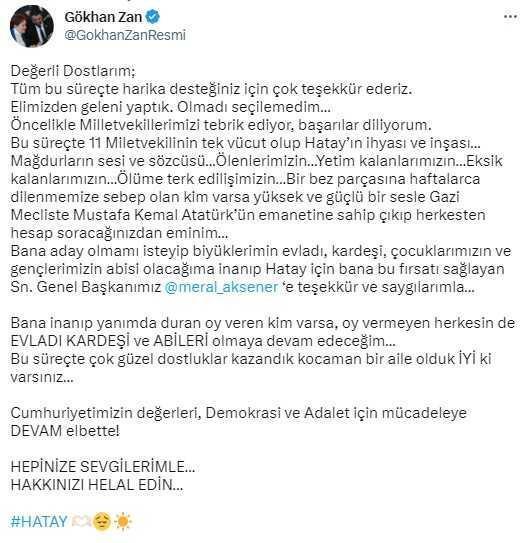 Milletvekili seçilmeyen eski futbolcu Gökhan Zan'dan ilk açıklama: Hesap soracağınızdan eminim