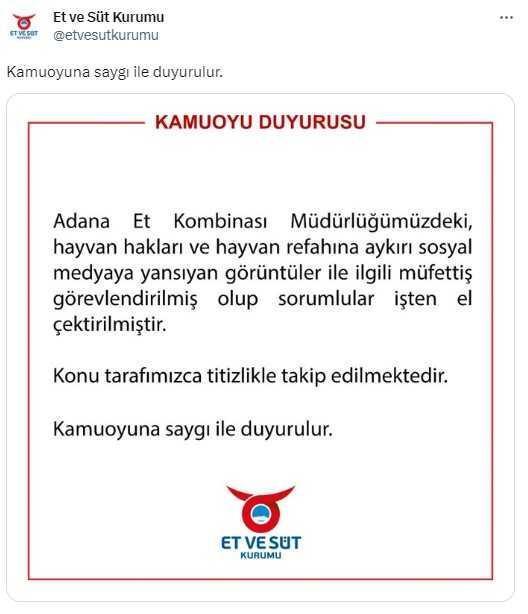 Adana Et Kombinası'nda Hayvana Şiddet Görüntüleri: 2 Personel Gözaltına Alındı