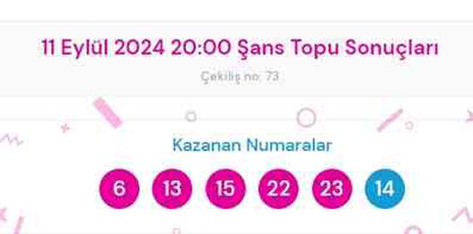 Şans Topu sonuçları açıklandı! Şans Topu sonuçları ne zaman açıklanır? 11 Eylül 2024 Çarşamba Şans Topu sonuçlarına ne zaman, nereden bakılır?