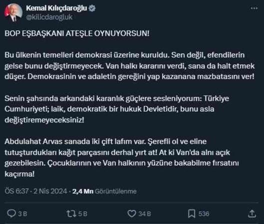 Kılıçdaroğlu'ndan Van'daki mazbata krizine çok sert tepki