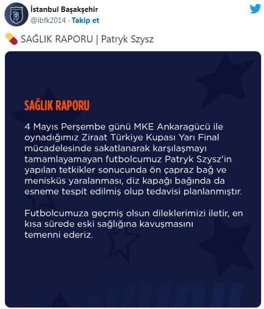 Kulüp açıklama yaptı! Başakşehir'in yıldızı, Galatasaray maçında forma giyebilecek mi?