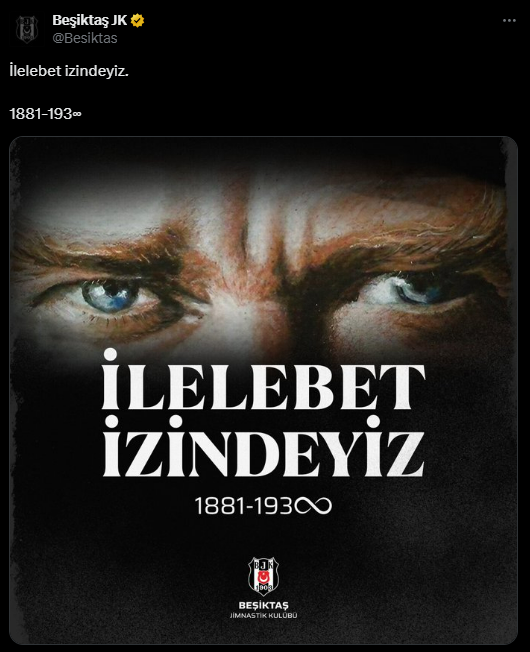 Süper Lig devleri Ulu Önder Mustafa Kemal Atatürk'ü saygı ve minnetle andı