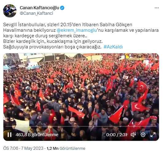 CHP İstanbul İl Başkanı Canan Kaftancıoğlu, İstanbulluları Ekrem İmamoğlu'nu karşılamaya çağırdı