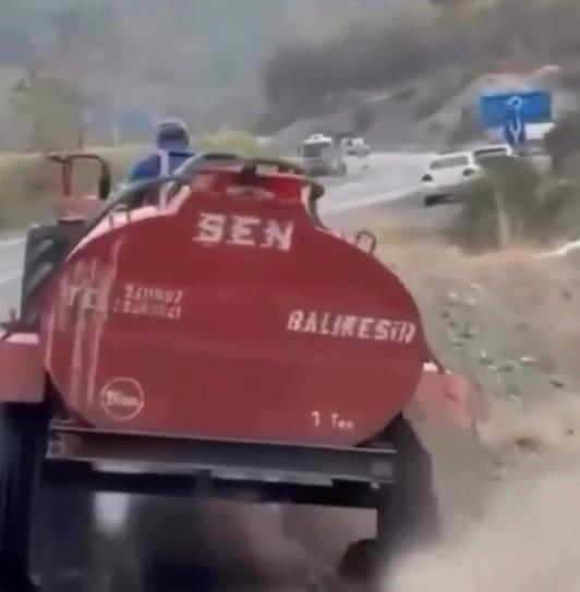 Patlak lastikle orman yangınına su taşıyan çiftçiye destek yağdı! Yaptığıyla yine gönülleri fethetti