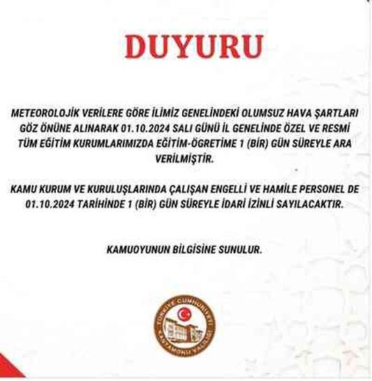 Kastamonu okullar tatil mi? 1 Ekim Salı Kastamonu'da okul yok mu? Kastamonu Üniversitesi ders yok mu?