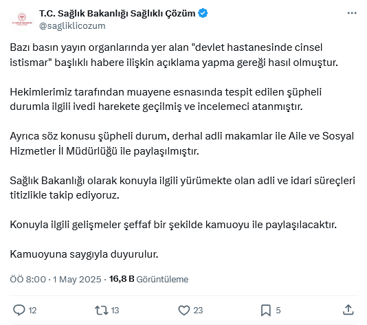 Devlet hastanesindeki cinsel istismar böyle ortaya çıktı! Hastaneden kahreden açıklama